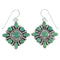 Southwestern Sterling Silver Turquoise Hook Dangle Earrings QX69354